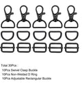 Solid 30 Piece Purse Hardware Kit Featuring Swivel Snap Hooks Premium D Rings And Adjustable Slide Buckles for custom bag making.