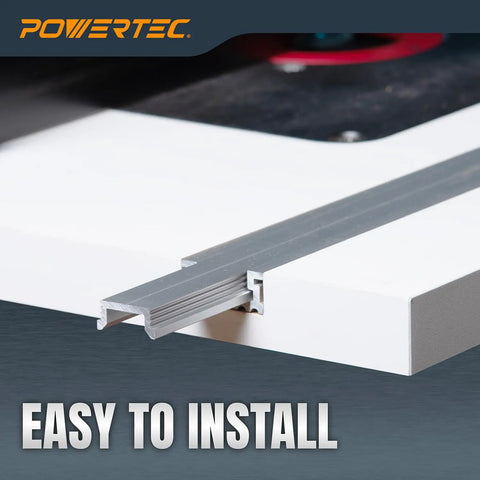 48 Inch Heavy Duty Aluminum Miter T Track And T Slot Bar Kit For Shop Essential Fixtures installed on a work surface.