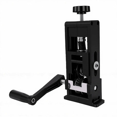 Heavy Duty Hand Crank Wire Stripper Machine For Electric Drill With Hardened Blades Portable Cable Stripping Tool for Electricians close-up view.