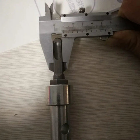 Electric SDS Shank Converter Adapter measurement with caliper; heavy duty metal adapter for drills and augers
