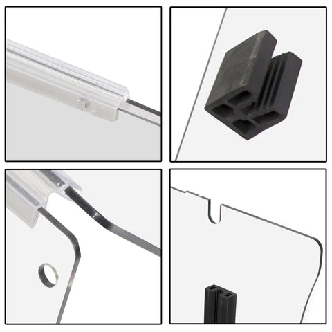 Close-up of Clear Polycarbonate Folding Windshield for Golf Cart Replacement Part G14 G16 G19 Anti UV Impact Resistant edges