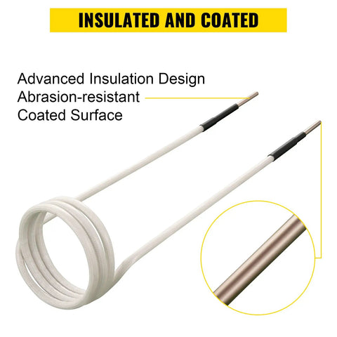 8 Piece Induction Coil Kit For Induction Heaters With Varying Coil Lengths, heat resistant coil with insulated design