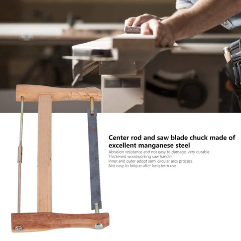Rugged Teakwood Frame Saw With Razor Sharp Manganese Steel Blade For Effortless Wood Cutting, 400mm size and thickened handle.