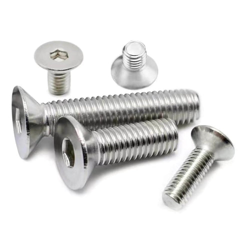 Flat Head Socket Cap Screws Set DIN7991 M1.6x3mm 304 Stainless Steel Machine Screws Allen Hex Drive Countersunk