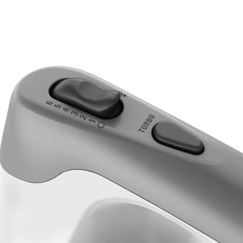 Close-up of control buttons on MX3000W 250 Watt Hand Mixer With 6 Speeds Pro Attachments 2 Wire Beaters And 2 Whisks Bowl Rest