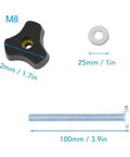 Easy Clamp T Track Knobs Kit M8x100mm Stainless Steel Bolt Nut Washer Set for Woodworking Jigs and Fixtures, 10-Piece T-Slot Hardware