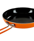 Orange Summit Skillet Nonstick Camping Cookware For Backpacking Stoves, ceramic coated aluminum pan with foldable handle