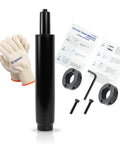 Office Chair Gas Cylinder Replacement Kit with 5.5 Inch Stroke, removal tool, anti-slip gloves, and instruction manual