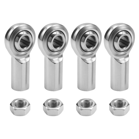 4 Pack Rod End Bearings Heim Joints With Jam Nuts 5/16-24 Thread High Strength Heat Treated Steel For Hydraulic Cylinders Machinery Power Tools Automation Equipment Heavy Duty Linkages, four bearings with nuts