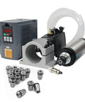 2.2KW Water Cooled Spindle Motor ER20 24000 RPM with 400Hz VFD Inverter 110V, 80mm Clamp, 80W Pump, 14 Collets CNC Kit