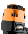 Close-up of Kickass Pneumatic Brad Nailer 18 Gauge 2 Inch Drive With Quick Jam Release and Hardened Steel Blade controls and features.