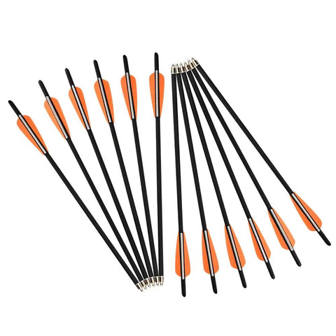 21 Inch Mixed Carbon Crossbow Bolts Arrows With 100 Grain Replaceable Screw In Arrowheads, Beefed Up For Hunting And Target Practice