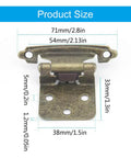 10 Piece Soft Close Cabinet Hinges Semi Concealed For Flush Mount Doors with dimensions in millimeters and inches