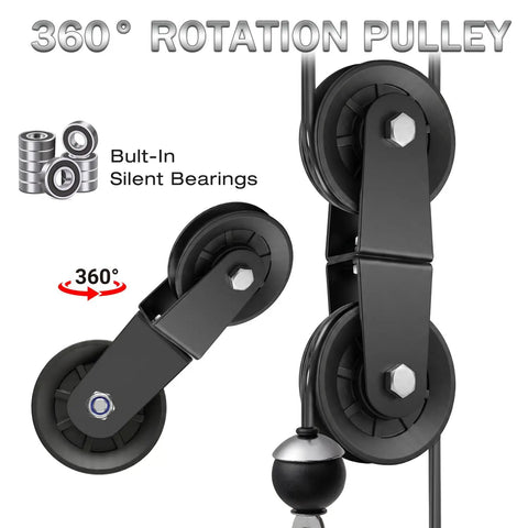 Dual Swivel Pulleys With 360 Degree Rotation For Home Gym Cable Machines, double nylon roller wheel and silent bearings