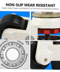 Heavy Duty Adjustable Leveling Casters For Workbenches And Furniture With Smooth Swivel Plate Wheels showing non-slip design and bearing.