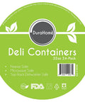 Label of 32 Oz Deli Style Food Storage Containers with Lids Pack of 24 for Grab and Go Takeout and Meal Prep