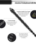 Meccion masonry drill bits set (5pc), tungsten carbide cross-tipped, 1/8 in. x 3.6 in., hex shank.
