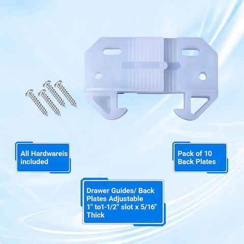 Quick Install White Drawer Guide Replacement Tracks With Screw Kit Adjustable One To One Half Inch No Sweat Hardware For Vintage Dressers Smooth Glide Diy Renovation Fix