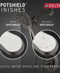 Arvo 14 Series Brushed Nickel Shower Faucet Set With In2ition 2 In 1 Dual Shower Head And Handheld Spray Combo Valve Trim Kit SpotShield Stainless 142840 SP I Valve Included showing SpotShield finish comparison