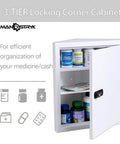Wall Mount Medicine Cabinet With Code And Key Locks Locking Corner First Aid Cabinet Space Saving Corner Storage