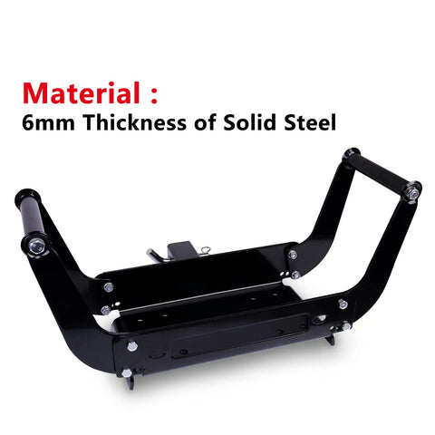 Beefy Universal Winch Cradle Mount Plate For Recovery Winches Fits 8000 To 15000 Lbs Models With 10 Inch On Center Fairlead Pattern Foldable Design And Easy Vehicle Mount For ATV Truck Jeep Off Road Recovery