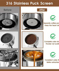 316 Stainless Puck Screen in 51mm Espresso Accessories Kit With WDT Tool Dosing Funnel Puck Screen Set for Delonghi 51mm Portafilters