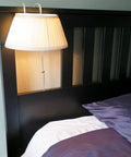 Over-The-Bed Reading Light Two Pack With Soft Fabric Shade Easy On Off Pull Cord Bedside Headboard Lamp in bedroom