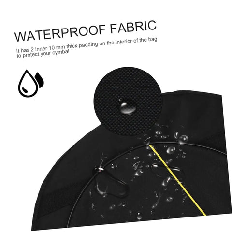 Close-up of Rock Solid Marching Cymbal Bag With Sickly Padded Cushioning showing waterproof fabric and thick padding.