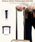Rolling puffer backpack for women with wheels; black luggage-style bag featuring telescoping handle.