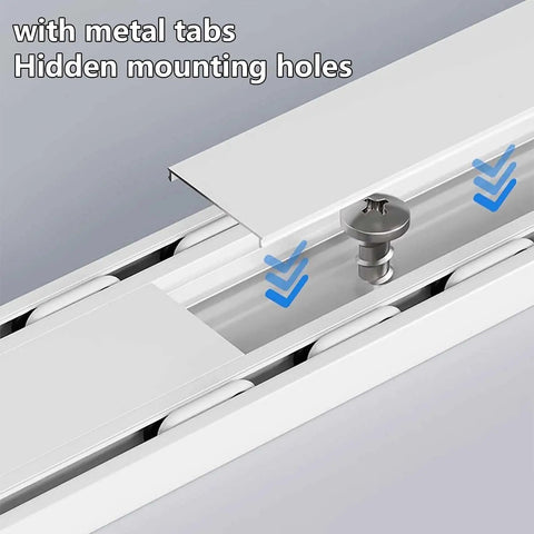 No-Fuss Heavy Duty Double Row Curtain Track For Ceiling Mount Quiet Drop Ceiling System Easy Install Room Divider For Living Room Bedroom Hospital White 3.6m 11.8ft hidden mounting holes with metal tabs