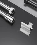 Partition Buckle Shelf Clips For Cabinet Installation Support, metal bracket pegs, and rust-resistant tubes on black surface