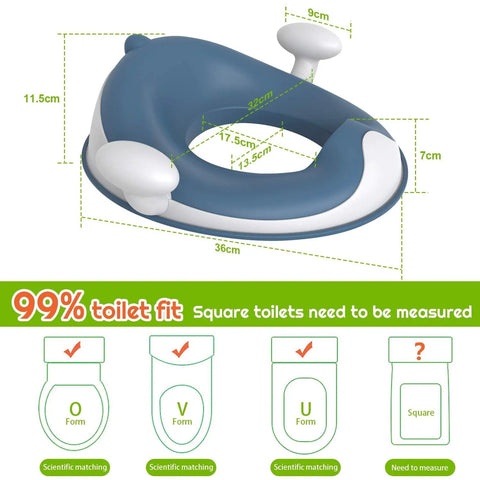 Toddler Potty Trainer Seat With Thick Cushion And Secure Side Grips Includes An Anti Splash Barrier Built From Skin Friendly Eco Fabrics For A Smooth Easy Peasy Bathroom Win Kids Will Dig And Moms Will Trust Daily