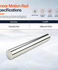 Top Rated 12mm By 200mm Linear Motion Rods Set Featuring Premium Chrome Steel Shafts, smooth finish and precise dimensions.