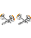 Heavy Duty Leveling Feet Four Pack Nonslip Adjustable Screw Legs with stainless steel and orange rubber for stable workshop use.