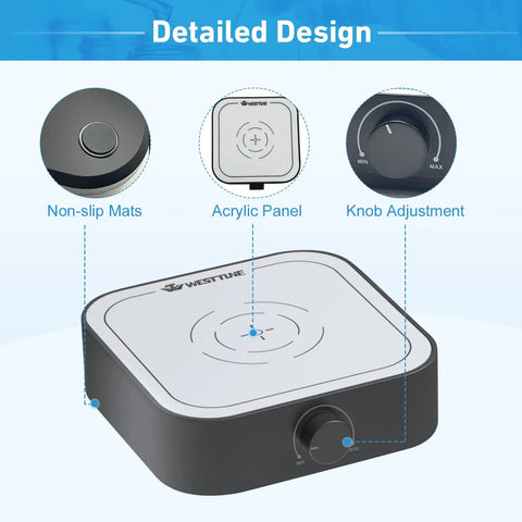 Rechargeable Magnetic Stirrer Mixer 3000 RPM With Stir Bar Brushless DC Motor showing non-slip mats and acrylic panel