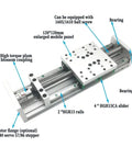 Rock Solid 100Mm Linear Guide Slide Table Xyz Actuator With Sfu Ball Screw And Hgr15 Rails For Cnc Rigs, detailed view including mobile panel and bearings.
