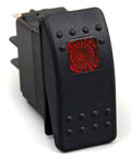 12V 20A Waterproof LED On Off Rocker Switch For Boats Marine SPST 3-Terminal With Red Illumination Built Tough All Weather Rubberized Toggle Switch