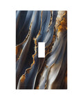 Top Tier One Gang Light Switch Cover With Gradient Abstract Ripple Blue And Gold Marble Print Hella Chic Decorative Wall Plate.