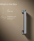 Square 12 Inch Grab Bar For Bathroom Safety And Accessibility, Durable Polished Chrome Bath Support Handle in box