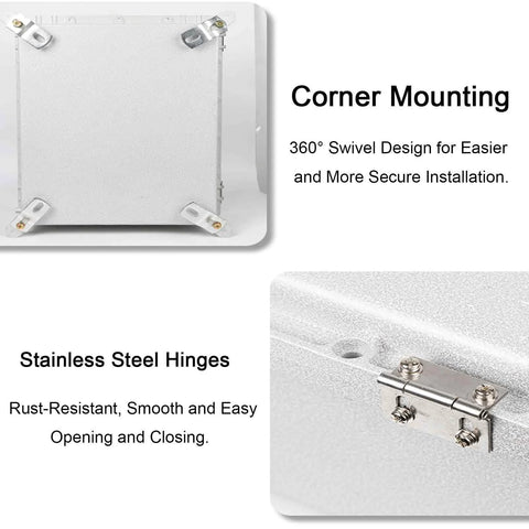 Outdoor waterproof explosion-proof electrical box with internal mounting panel and hinged stainless steel cover; front view.