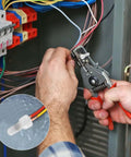 Electrician using 250 Piece Closed End Wire Crimp Connectors and Terminals Kit for DIY Projects 22 to 18 18 to 14 12 to 10 AWG