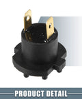 Headlight Socket Adapter Kit For Mazda 3 2004-2009 And Mazda 5 2006-2010 B28V-51-0A3 Black plastic connector front view