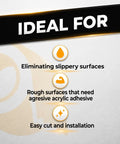 Image illustrating Ideal For uses of Legit Heavy Duty Anti Slip Tape For Decks Stairs Weatherproof Non Skid Grip Roll Black 3 X 30 Ft.