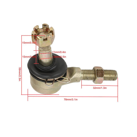 M10 Pair Ball Joint And Tie Rod End Replacement Kit For Atv Utv Off Road Suspension showing detailed dimensions and design features.