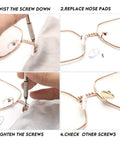 Super Comfy Silicone Airbag Glasses Nose Pads With Hella Soft Metal Support, demonstrating nose pad replacement steps.