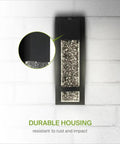 Bubble Glass Outdoor LED Wall Light 13 Inch Dusk to Dawn Sconce Dope Look, 12W 500LM, 3000K-5000K, mounted on white brick wall