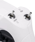Close-up of silver switches on FrSky D16 LiteRadio 2 SE Transmitter For FPV Drones, USB C Charging, Quick Joystick Calibrate, Configurator V2 Ready