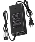 42V 2A 3 Pin XLR Charger For 36V Lithium Ebikes And Electric Scooters, Universal 100 240V AC Input, black charger with cord