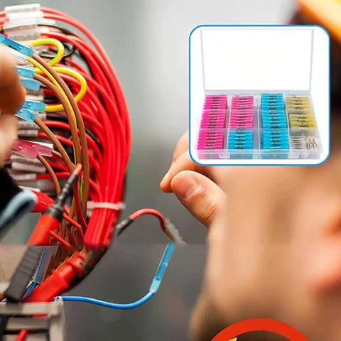 Heavy Duty Heat Shrink Butt Connectors Kit With Thick Copper Core Color Coded Sizing For Boat Truck Marine Wire Wiring Harness Projects That Are Totally Tough And Super Reliable For Long Lasting Waterproof Seals, color-coded kit in box