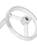 Lathe Handwheel 160mm Rotary Chrome Plated Cast Iron Round Wheel With Removable Handle 16mm Bore Built Tough For Quick Machine Setup